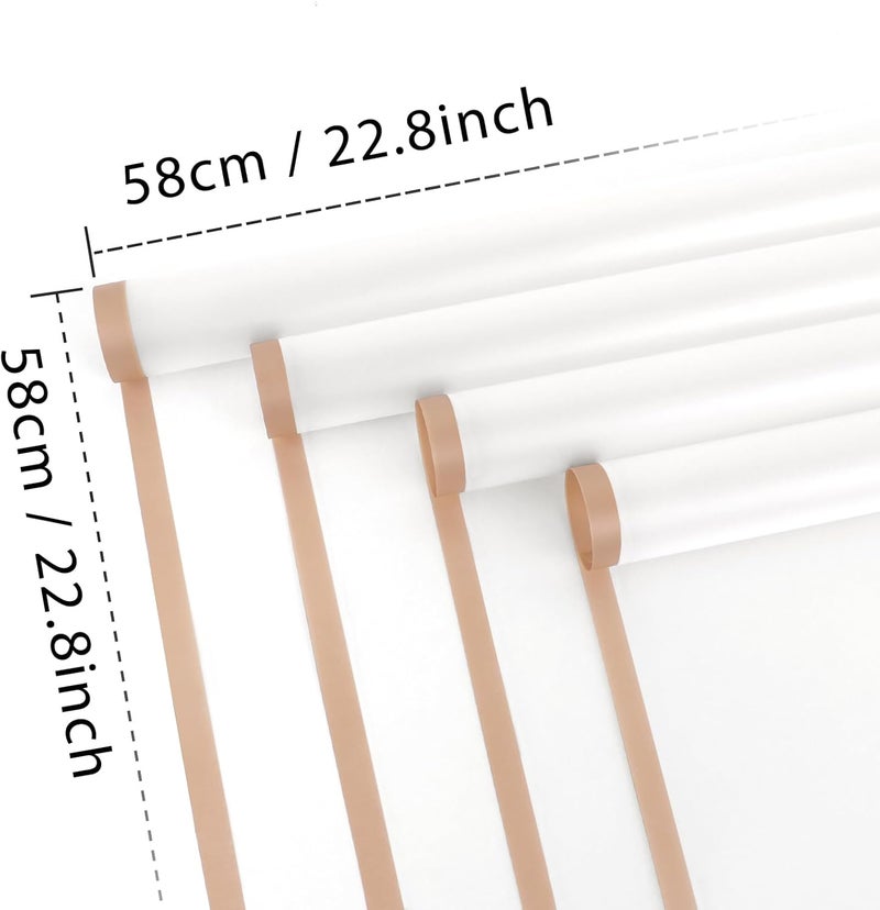 FUHITIM 20 Sheets Flower Wrapping Paper - Waterproof Floral Bouquet Packaging Paper for DIY Crafts，Florist Supplies Packaging Paper for Wedding Birthday Gift (White) - Image 2